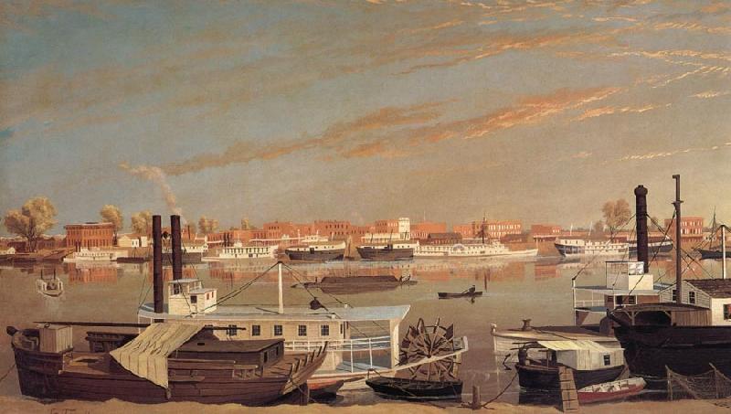 George Tirrell View of Sacramento,California,From Across the Sacramento River oil painting image